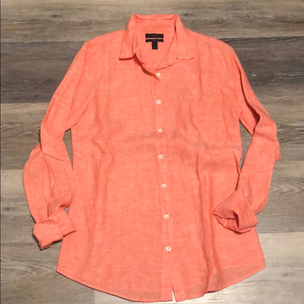 NWOT J.Crew Perfect Linen Shirt